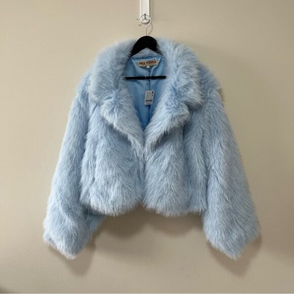 NWT Free People Paris Cropped Faux Fur Jacket Size XL - Picture 6 of 16